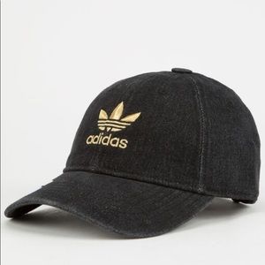 ADIDAS Black Denim Gold Trefoil Women’s Hat NWT